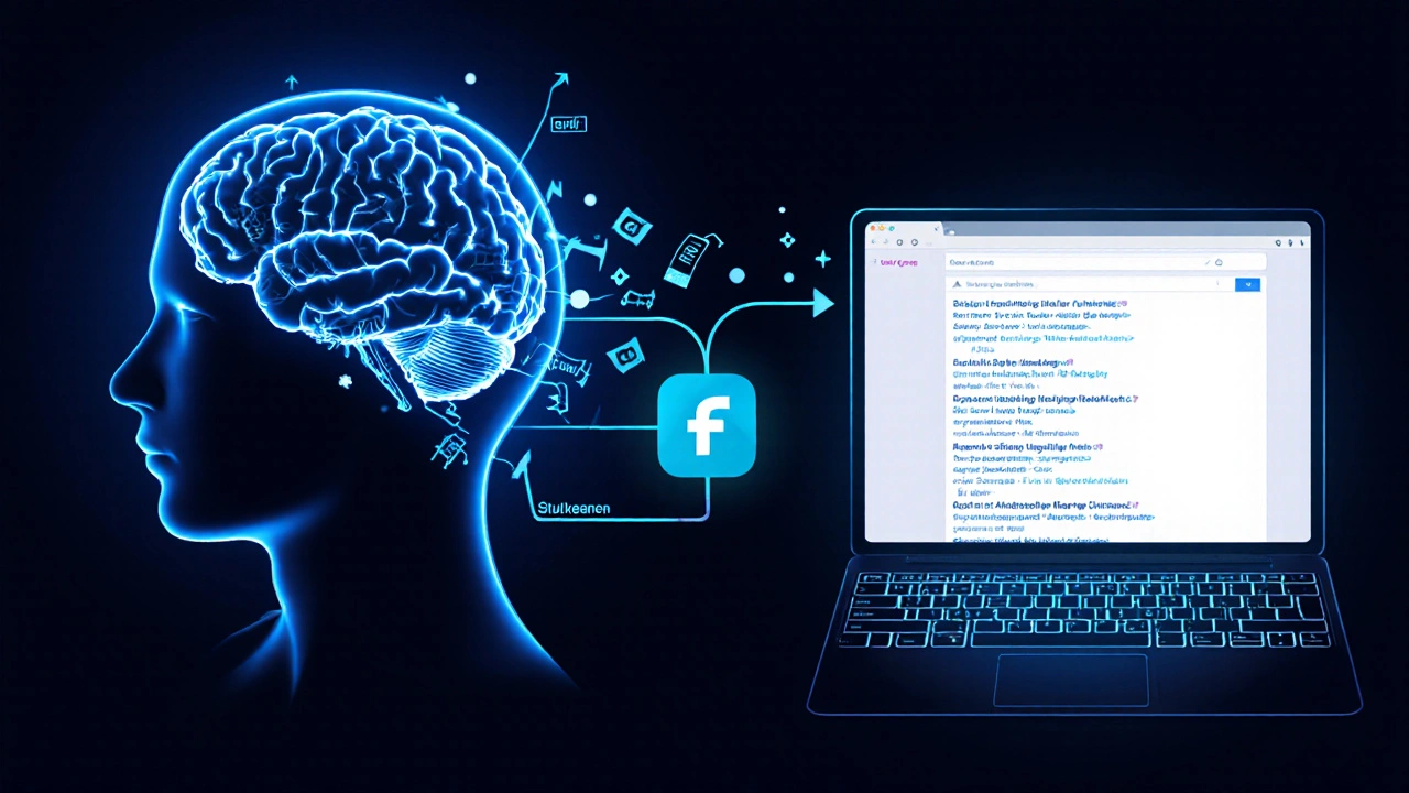 Gehirn mit neuronalen Wegen: Chaos durch Scrollen vs. Ordnung durch Strg+F.