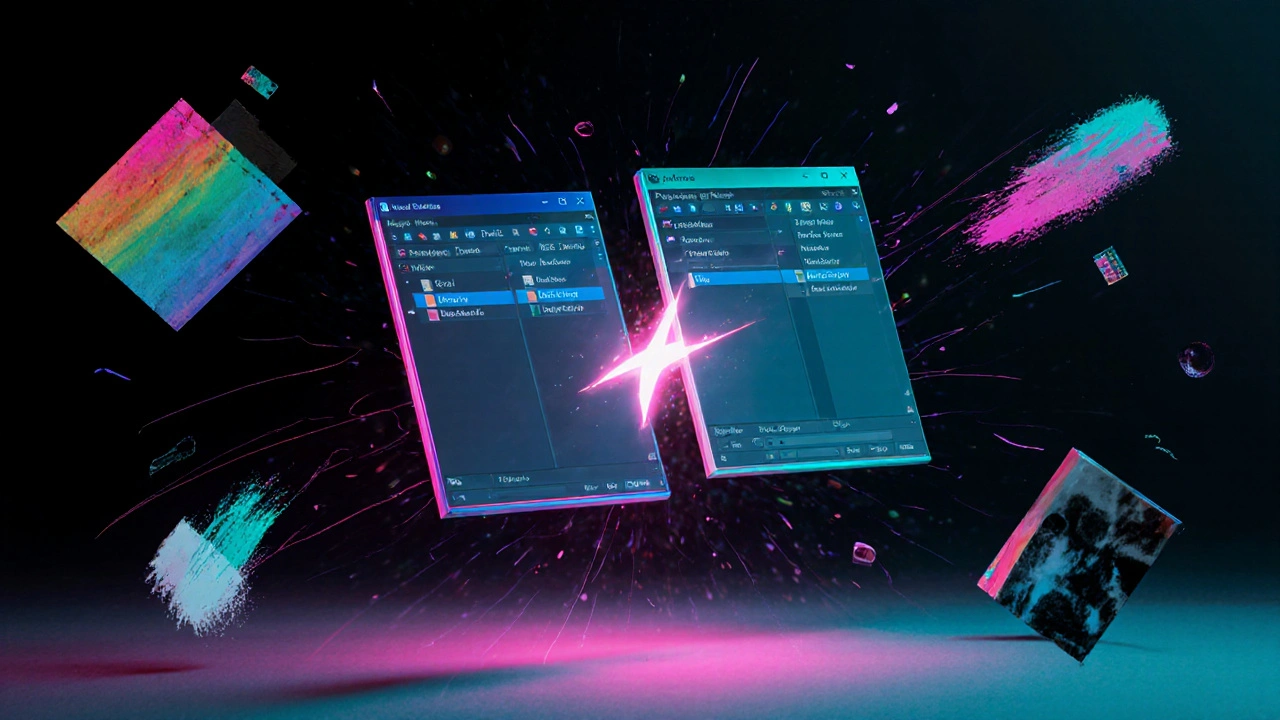 Layer in Photoshop wird durch Ctrl+J dupliziert, zwei identische Elemente schweben nebeneinander.