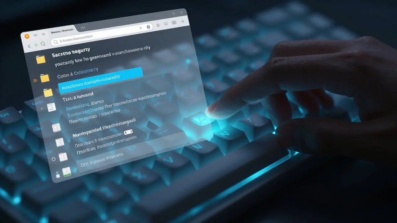 Nahaufnahme einer Hand, die Strg+A drückt, mit durchscheinenden Effekten, die die Wirkung in verschiedenen Programmen zeigen.