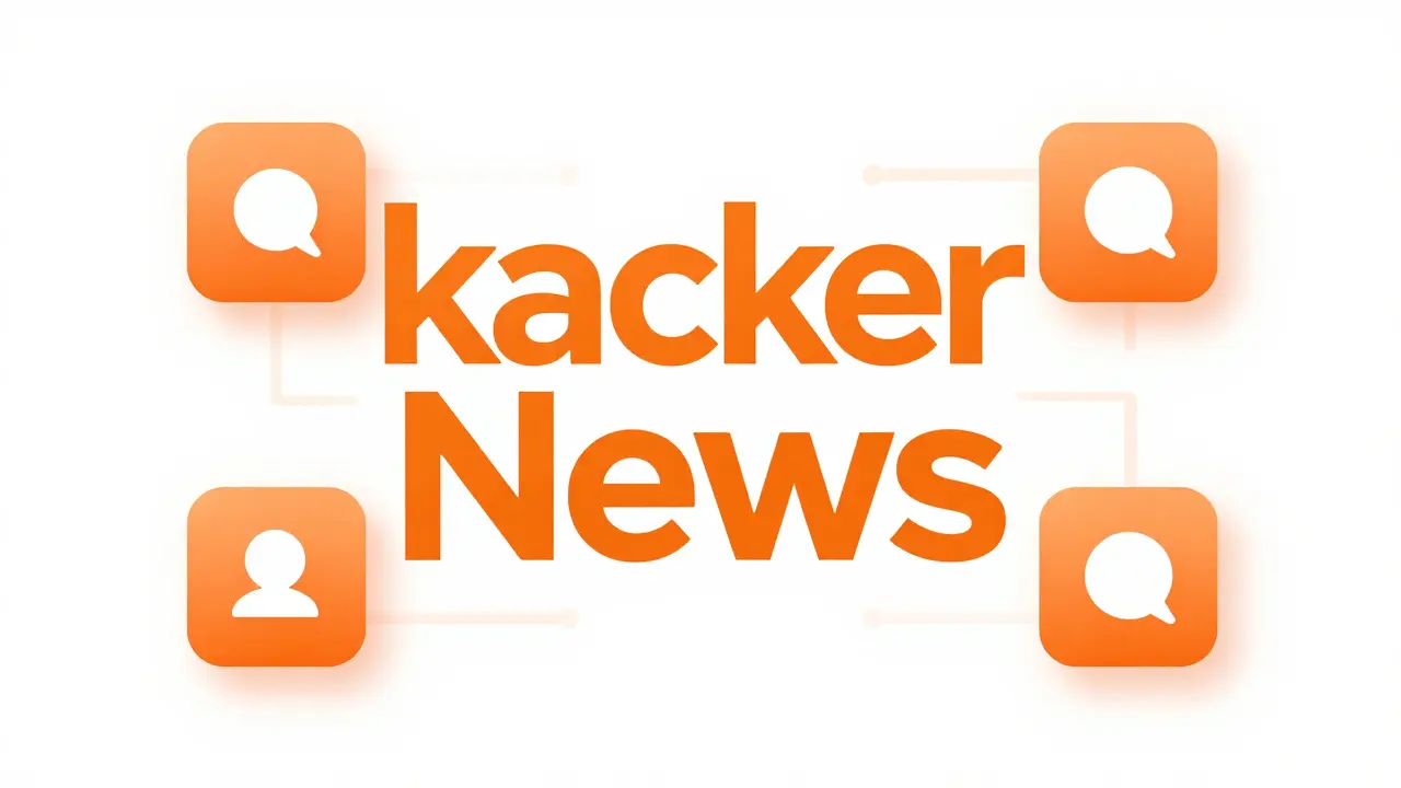 Abstrakte Darstellung der Hacker-News-Community in Orange