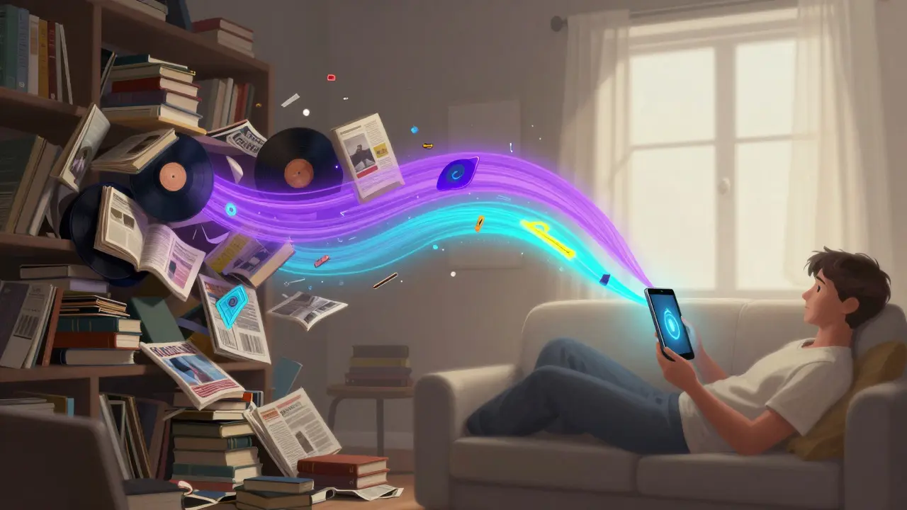 Transformation von physischen Büchern zu digitalen Medien auf Tablet